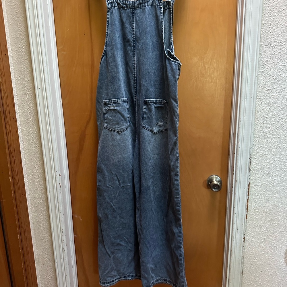 Three Bird Nest Blue Denim Jumpsuit - Picture 5 of 6